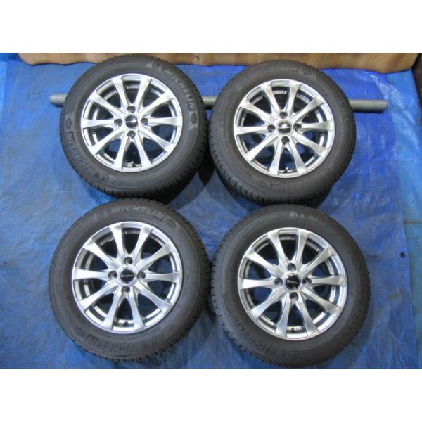 激安即決！美品 Exsteer 14-5.5J 4H/100 ET43 + MICHELIN 175/65R14 2019年！中古4本！ｂB/パッソ/ヴィッツ/