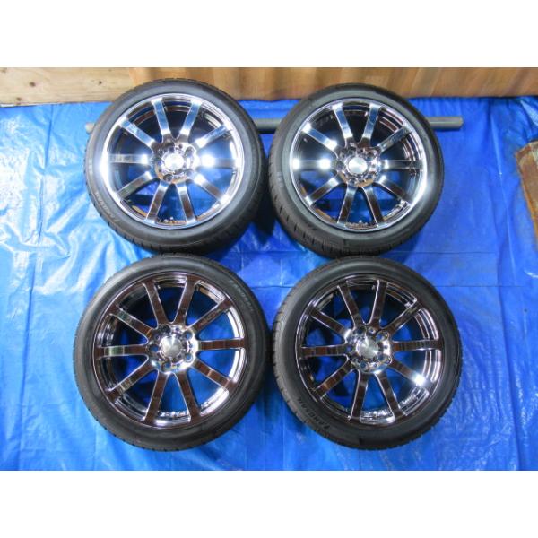 無限 MUGEN NR 17-7J 5H/114.3 ET53 + 215/45R17 中古4本 アコード
