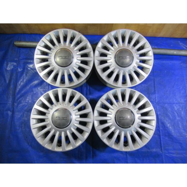 激安即決！歪み点検済！バルブ新品！FIAT 500 15-6J 4H/98 ET35 中古4本！フィアット 500 プント ムルティプラ バルケッタ パンダ T