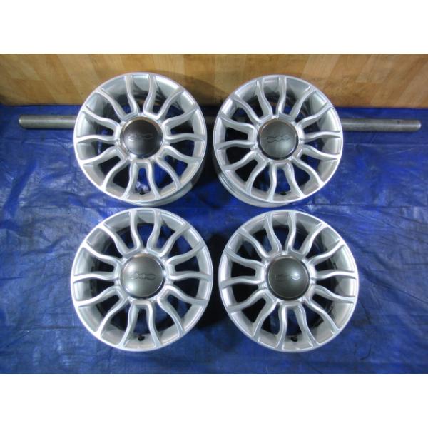 激安即決！歪み点検済！バルブ新品！FIAT 500 15-6J 4H/98 ET35 中古4本！フィアット 500 プント ムルティプラ バルケッタ パンダ T