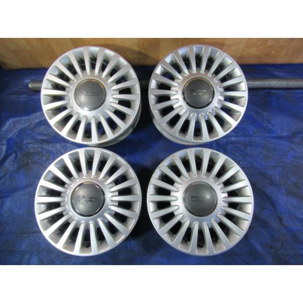 激安即決！歪み点検済！バルブ新品！FIAT 500 15-6J 4H/98 ET35 中古4本！フィアット 500 プント ムルティプラ バルケッタ パンダ T