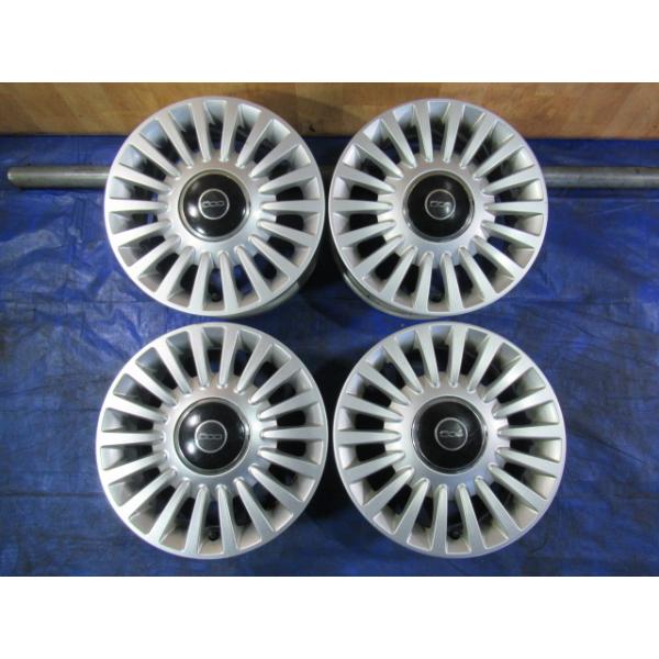 激安即決！歪み点検済！バルブ新品！FIAT 500 15-6J 4H/98 ET35 中古4本！フィアット 500 プント ムルティプラ バルケッタ パンダ T
