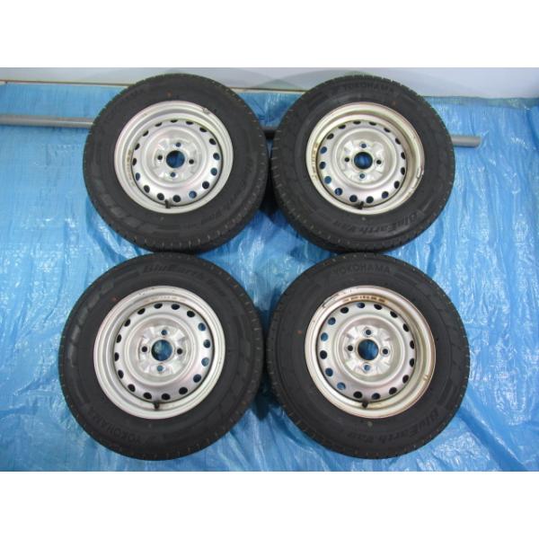 165/80R13 90/88N LT 6PR YOKOHAMA BluEarth-van RY55 日産 鉄ホイール 13インチ 5J 4H 100 ET40