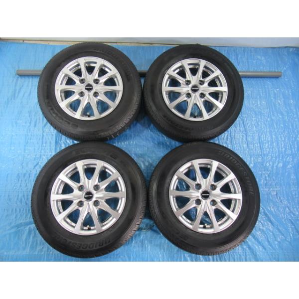 165/80R14 91/90N LT 夏タイヤ BRIDGESTONE HOTSTUFF 14インチ 5J 4H 114.3 ET42 中古4本 日産 NV2