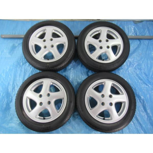155/65R14 夏タイヤ BRIDGESTONE スバル純正 ENKEI 14インチ 4.5J 4H/100 ET45 2025年製 中古4本 R1 R2 