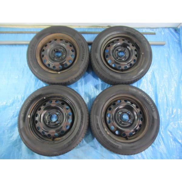 175/65R14 夏タイヤ YOKOHAMA 日産純正鉄 14インチ 5J 4H/100 ET45 2025年製 中古4本 マーチ キューブ ノート等 T00