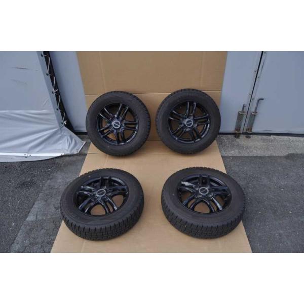 バモス ターボ 中期 (HM2 HM1) 社外 破損無 バリ山★スタッドレスタイヤ 2024年製 155/70R13 13×4.00+45 4H PCD100 