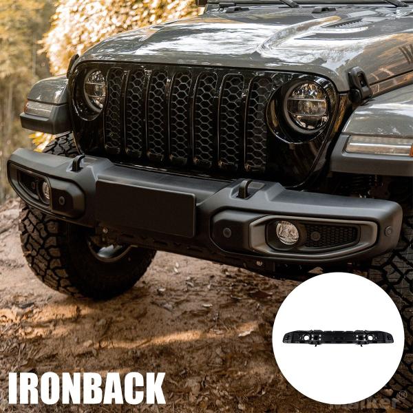 IRONBACK ラングラー JL フロントバンパー ルビコン US仕様 樹脂 センサー穴あり ブラック フック アイアンバック 専用設計