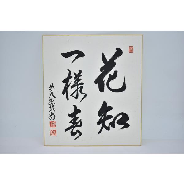 色紙 前大徳 芳徳禅寺 柳生 紹尚 「花知一様春」 茶道 茶道具 02-003-06