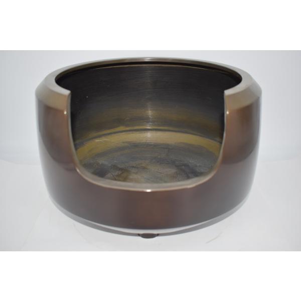 茶道具 唐銅 面取 道安 風炉 尺一 約6620g (2) 茶道 10-8421 : 月香園