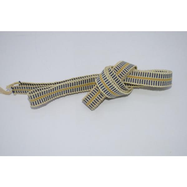 真田紐 中茶紺 木綿 4分幅 約144×1.3cm 袋織 32-9303 注）寸法は商品の性質上、概測です。 汚れ、擦れ、シミはありますが、本体はしっかりしています、お稽古にお使いになるには差し支えありません。