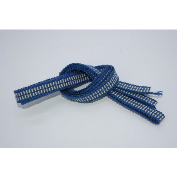 真田紐 青白 木綿 3分幅 約103×1 32-9305 注）寸法は商品の性質上、概測です。 汚れ、擦れ、シミはありますが、本体はしっかりしています、お稽古にお使いになるには差し支えありません。