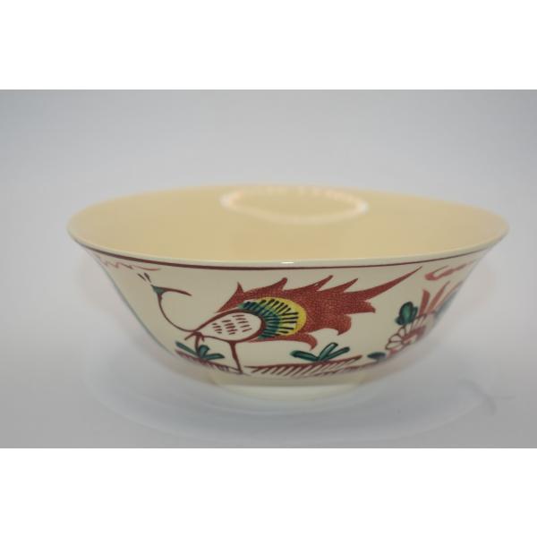 茶道具 抹茶茶碗 赤絵 鳥草花紋 平茶碗 隆山 作 t 紙箱 茶道 tz18-073