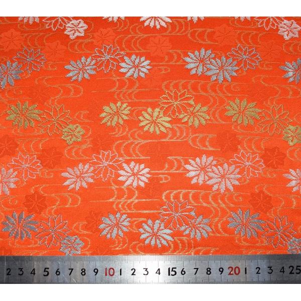 仕覆裂 仕服裂 茶入用 茶碗用 棗用 茶杓用 観世水菊紅葉 金襴 正絹 t tz2033-42 約27cm角 名物裂 茶碗1個分、茶入・棗は約2個作成可能です。