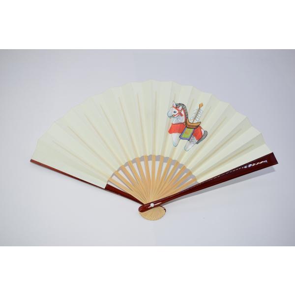 茶道具 茶道用 扇子 扇 5寸 新年扇 神馬 25.8×15cm tz31-040