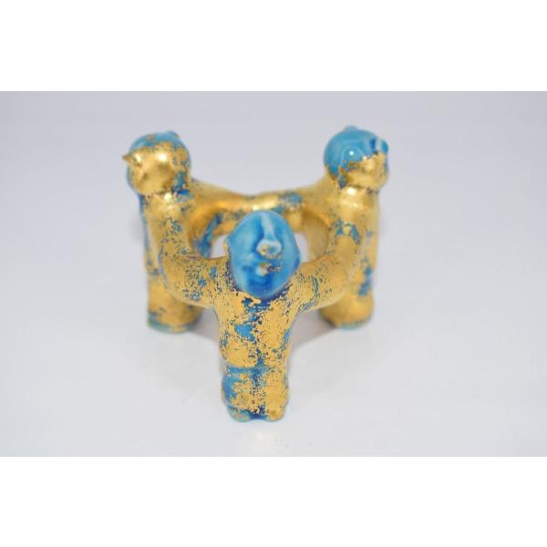 茶道具 交趾 三つ人形 蓋置 真葛 宮川 香斎 作 茶道 : 茶道具 月香園