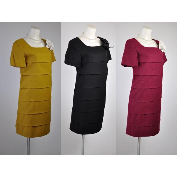 ポイント10倍 あすつく 送料無料 小さいサイズ 7号 9号 11号 13号 15号 17号 大きいサイズ ティアードワンピース黒 辛子色 ワインカラー 707 月洸うさぎ 通販 Yahoo ショッピング