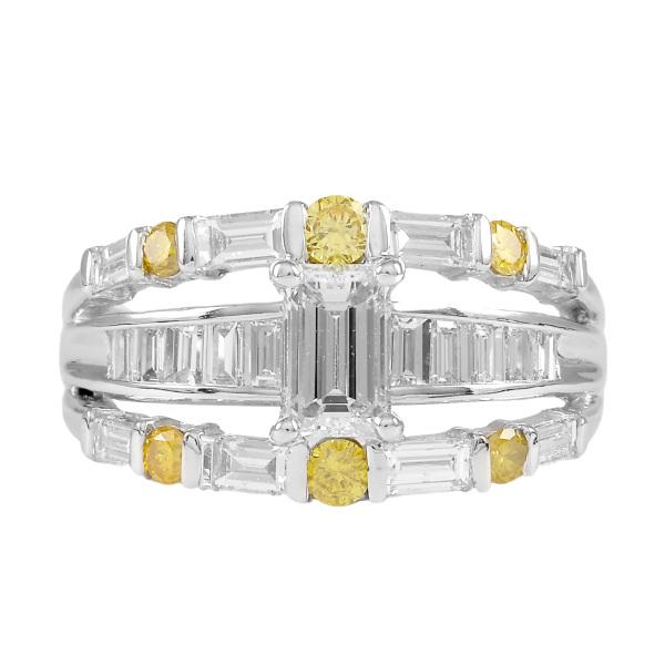 プラチナ900 ダイヤモンド イエローダイヤ リング : ジェムキャッスル