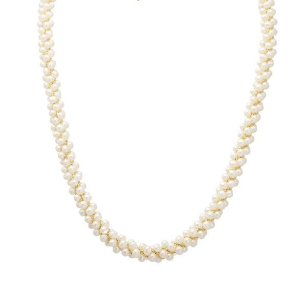K18イエローゴールド 淡水パール パール ネックレス : ジェム