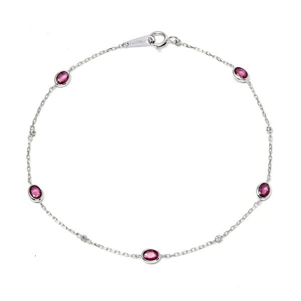 K18WG ホワイトゴールドダイヤ・ピンクダイヤブレスレット