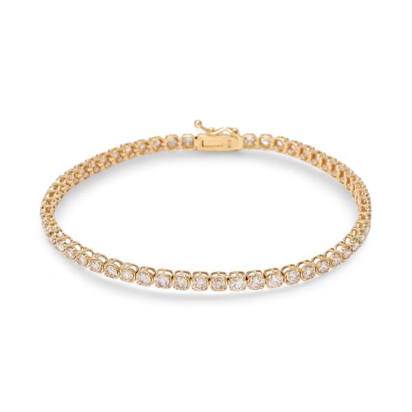 ゆきざき K18イエローゴールド ダイヤモンド テニス ブレスレット K18イエローゴールド ダイヤモンド テニス ブレスレット : ジェム