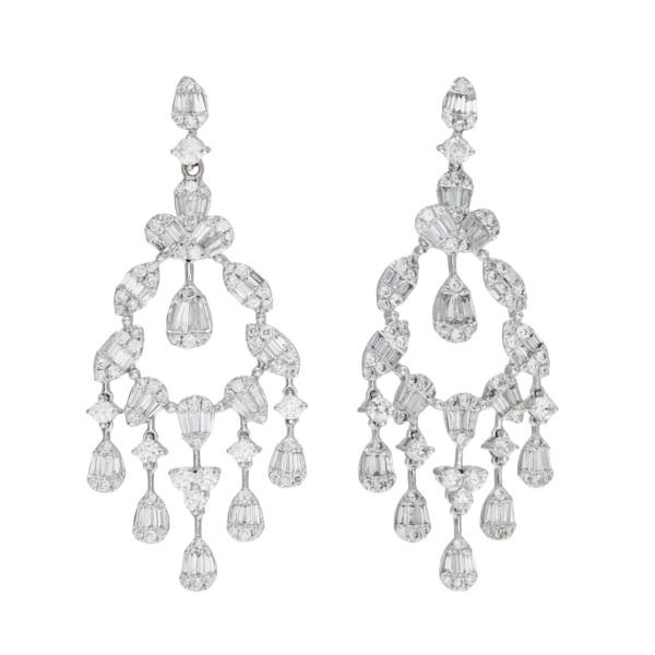 K18ホワイトゴールド ダイヤモンド ピアス : ジェムキャッスル