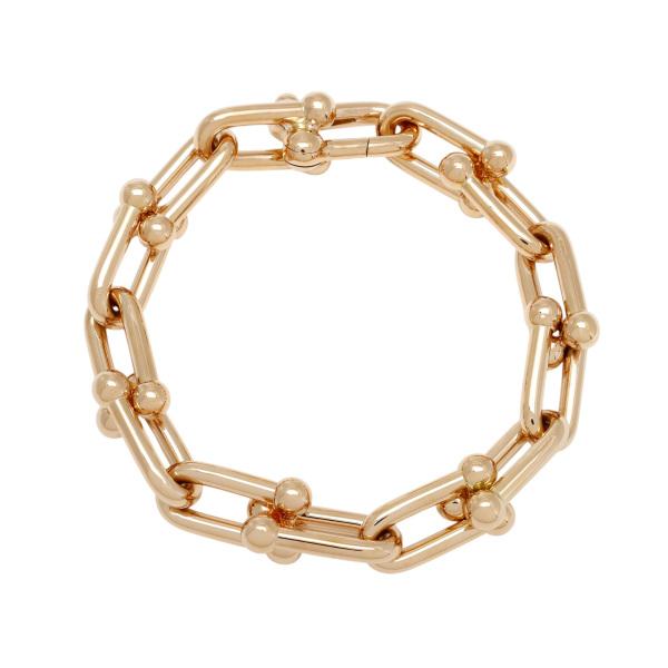 美品ティファニーハードウェア　ミディアムリンクブレスレットラージ　ローズゴールド TIFFANY&Co. ティファニー ハードウェア ラージリンク