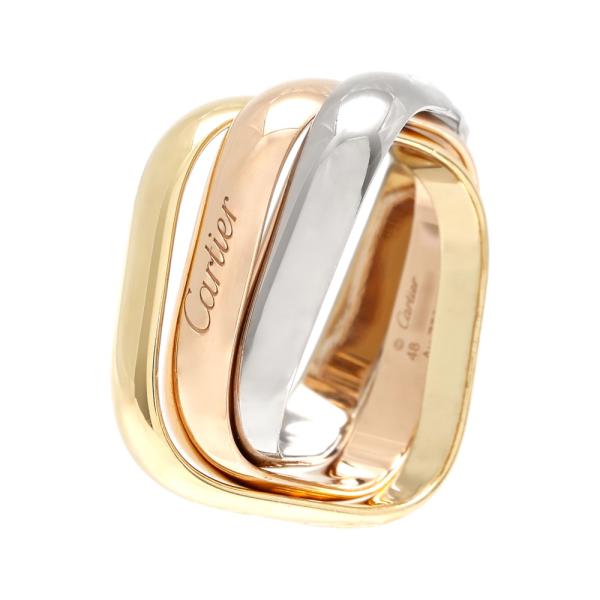 美品　Cartier トリニティ　クッション 15号　リング、クラシックモデル Cartier（カルティエ） トリニティ クッション クラシックモデル K18