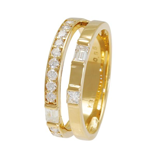 ゆ*き様 18Kイエローゴールド ジェルムリング リング K18イエローゴールド(地金)(艶消し)(ウェーブ)[5911300105