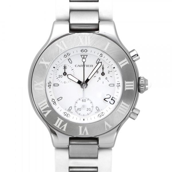 Cartier（カルティエ） マスト21 クロノスカフ W10184U2 ホワイト文字