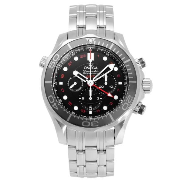 オメガ OMEGA シーマスター ダイバー 300M コーアクシャル クロノメーター GMT クロノグラフ 44MM 212.30.44.52.01.001 ブラック文字盤 新品 腕時計 メンズ