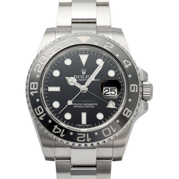 ロレックス ROLEX GMTマスターII 116710LN ブラック/ドット文字盤 中古 腕時計 ...