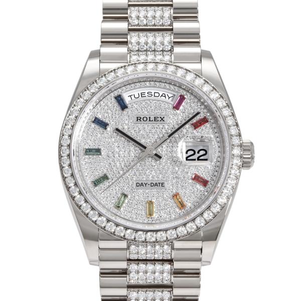 デイデイト ロレックス ROLEX 36 レインボーインデックス ベゼルダイヤ