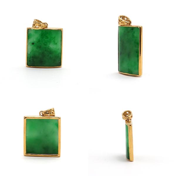 一点物】 ミャンマー翡翠 ペンダントトップ 7.39ct ミャンマー産 K18
