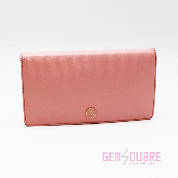 値下げ交渉可】シャネル CHANEL ココボタン 2つ折り財布 ピンク 中古  