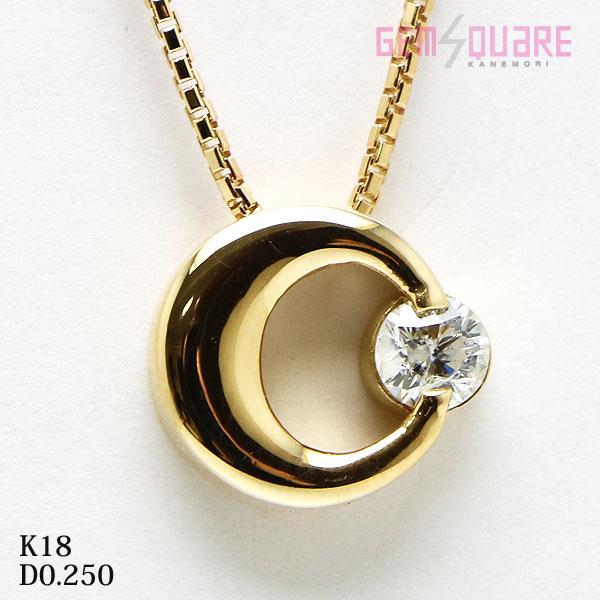 値下げ交渉可】K18YG ダイヤモンド デザインネックレス D0.25 4.4g  