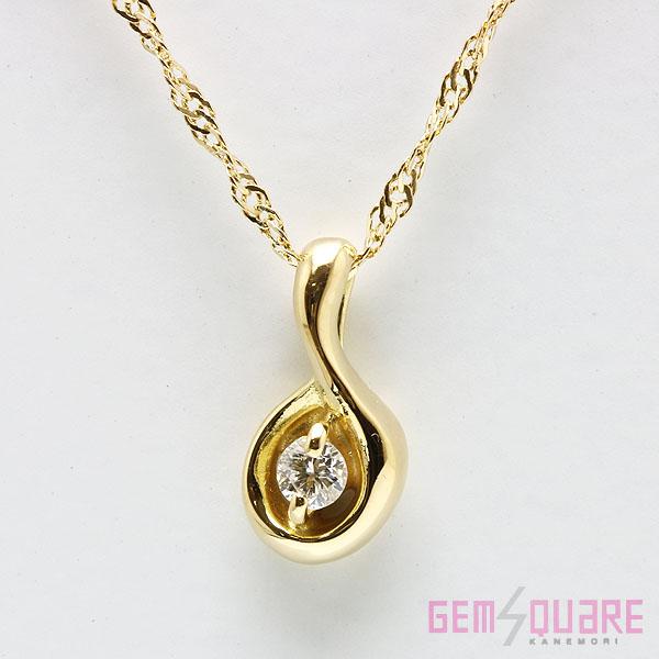 値下げ交渉可】ELLE エル製 K18YG ダイヤモンド スクリューネックレス  