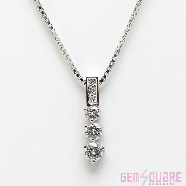 値下げ交渉可】K18WG ダイヤモンド ネックレス D0.21 D0.31 5.7g 50cm  