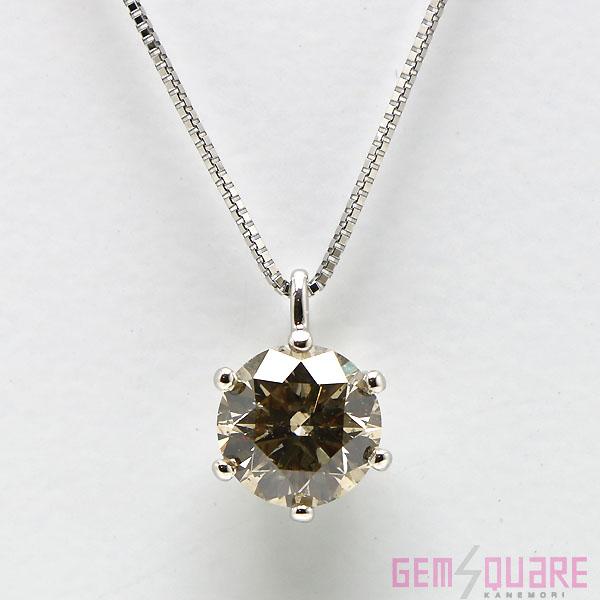 ブラウンダイヤモンド2.0ct クロスネックレスプラチナPt ネックレス