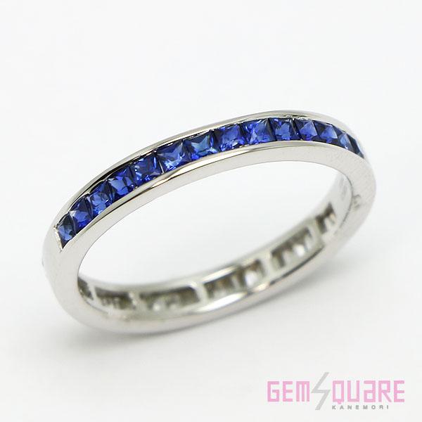 サファイア　フルエタニティ　リング K18ＷG 値下げ交渉可】K18WG サファイア ダイヤモンド フルエタニティリング