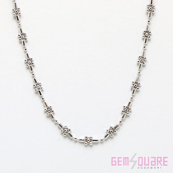 値下げ交渉可】K18WG シリンダーネックレス カットボール付 2.8g 40cm