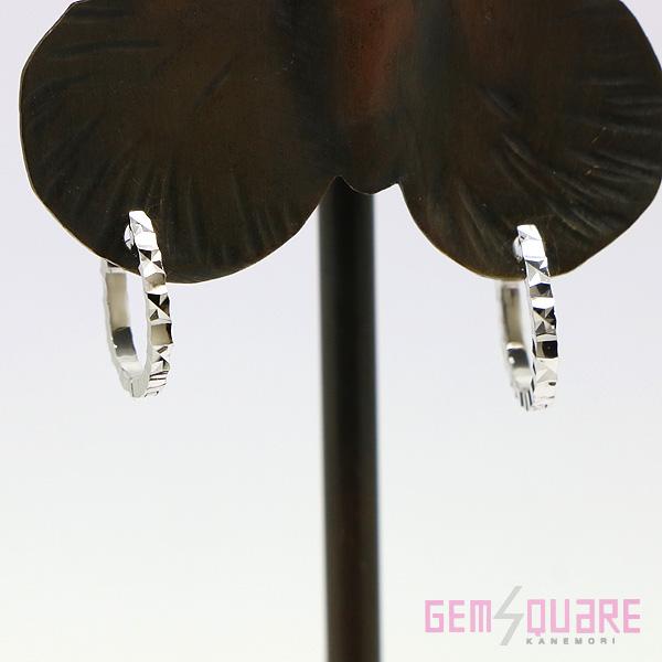 KKOAPBD　値下げ交渉可 値下げ交渉可】K18WG フープピアス ホワイトゴールド 1.3g 中古 美品