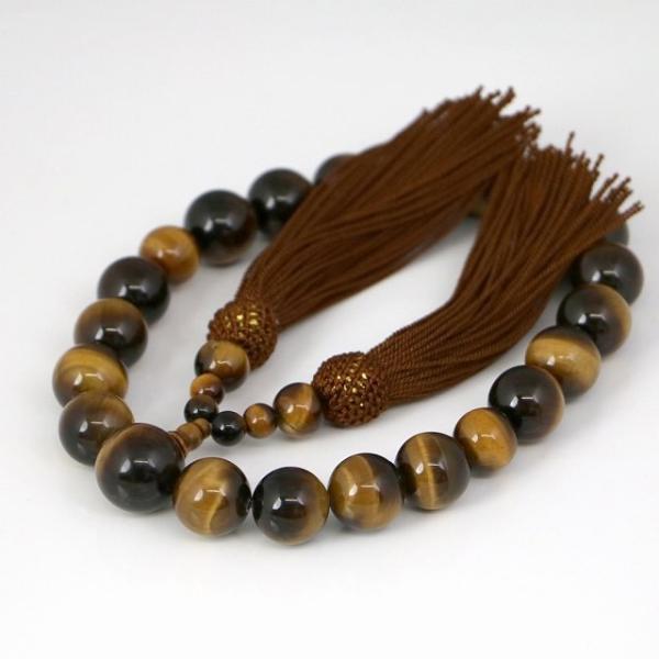 数珠 念珠 じゅず 男性用 天然石 虎眼石 タイガーアイ(ojyuzu-tiger14