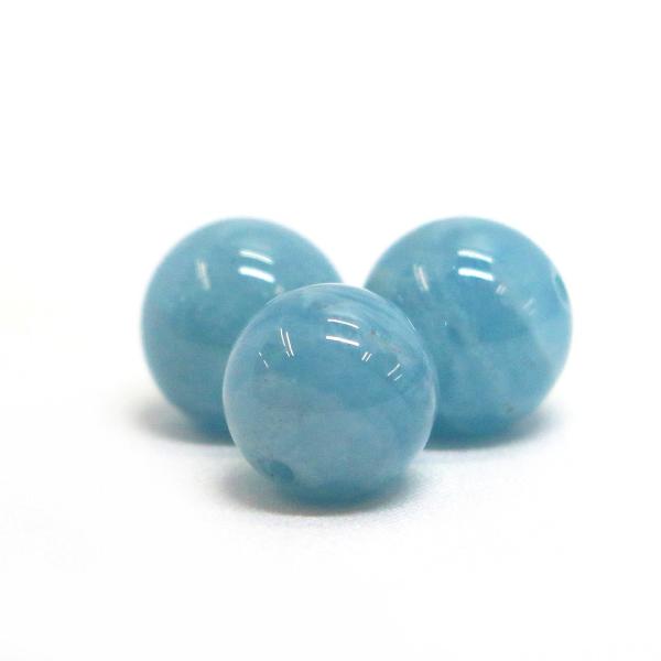パワーストーン 天然石 ビーズ 1粒売り アクアマリン 丸玉 10mm