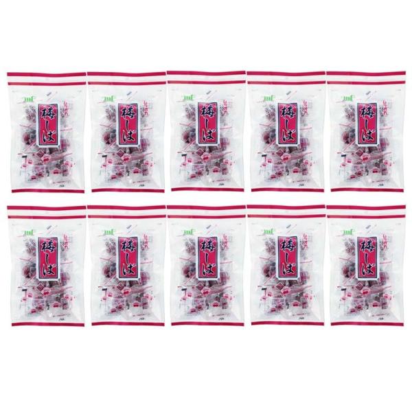 [10袋 赤] 村岡食品 梅しば 95g×10 個包装 ムラオカ カリカリ梅 赤