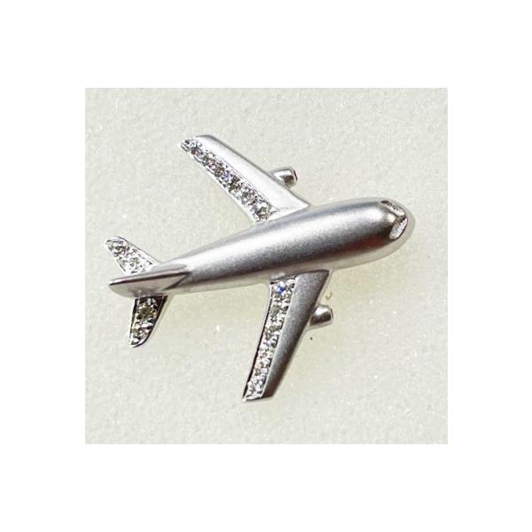 K18 チタン ハットピン ピンブローチ K18 WG 飛行機 タイニーピン （スタッドピン ラペルピン ピン