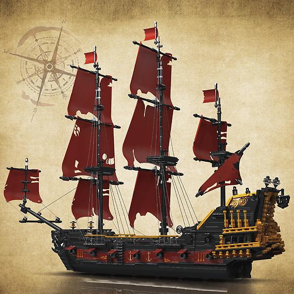 ヨット アン女王の復讐号 3139ピース レゴ互換品 組立ブロック船