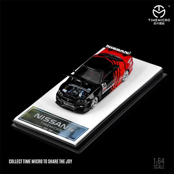 送料無料 1/64 Time Micro NISSAN GTR R34 ボンネット開閉可 送料無料 1/64 Time Micro NISSAN GTR R34 ボンネット開閉可