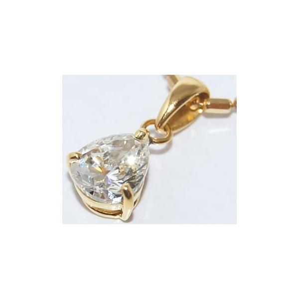 K18 ペアシェイプカット ダイヤモンド-0.819ct シンプル ペンダントネックレス :GP-20565-PN:宝飾ジェムパレス - 通販