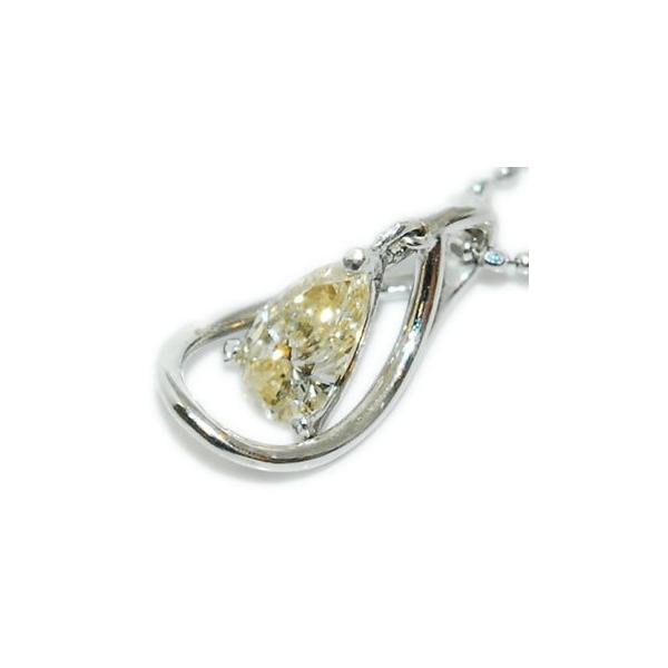 K18WG ペアシェイプカット ライトイエローダイヤモンド-0.30ct 